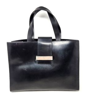 DOLCE & GABBANA Black Leather Tote Briefcase Bag